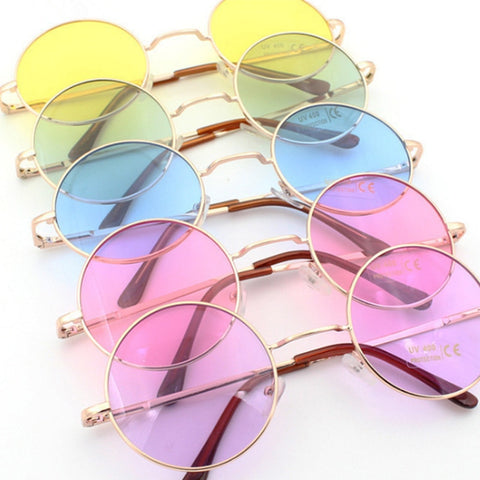 Retro hippie Metal Lennon round sunglasses