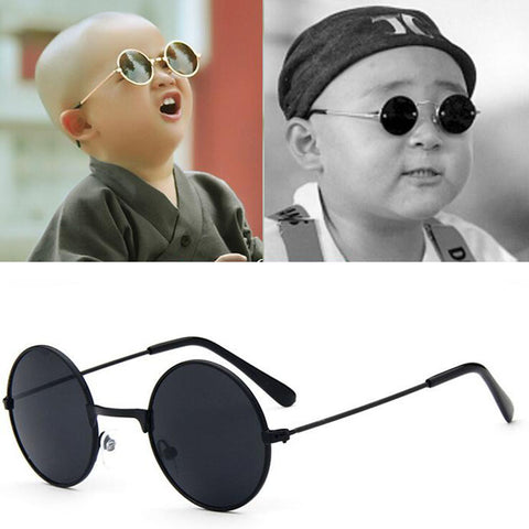 Metal Black Round Kids Sunglasses